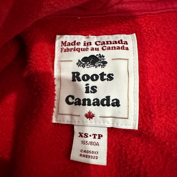 Roots Red Women's Hoodie with White Logo - Picture 3 of 3